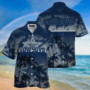 Dallas Cowboys Hawaiian Shirt Vintage Gift For Football Fans, NFL Hawaiian Shirt
