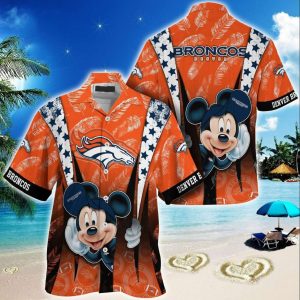 Denver Broncos Mickey Mouse Hawaiian Shirt, NFL Hawaiian Shirt