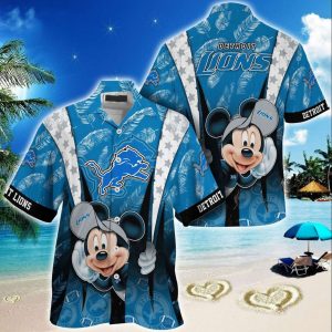 Detroit Lions Mickey Mouse Hawaiian Shirt, NFL Hawaiian Shirt