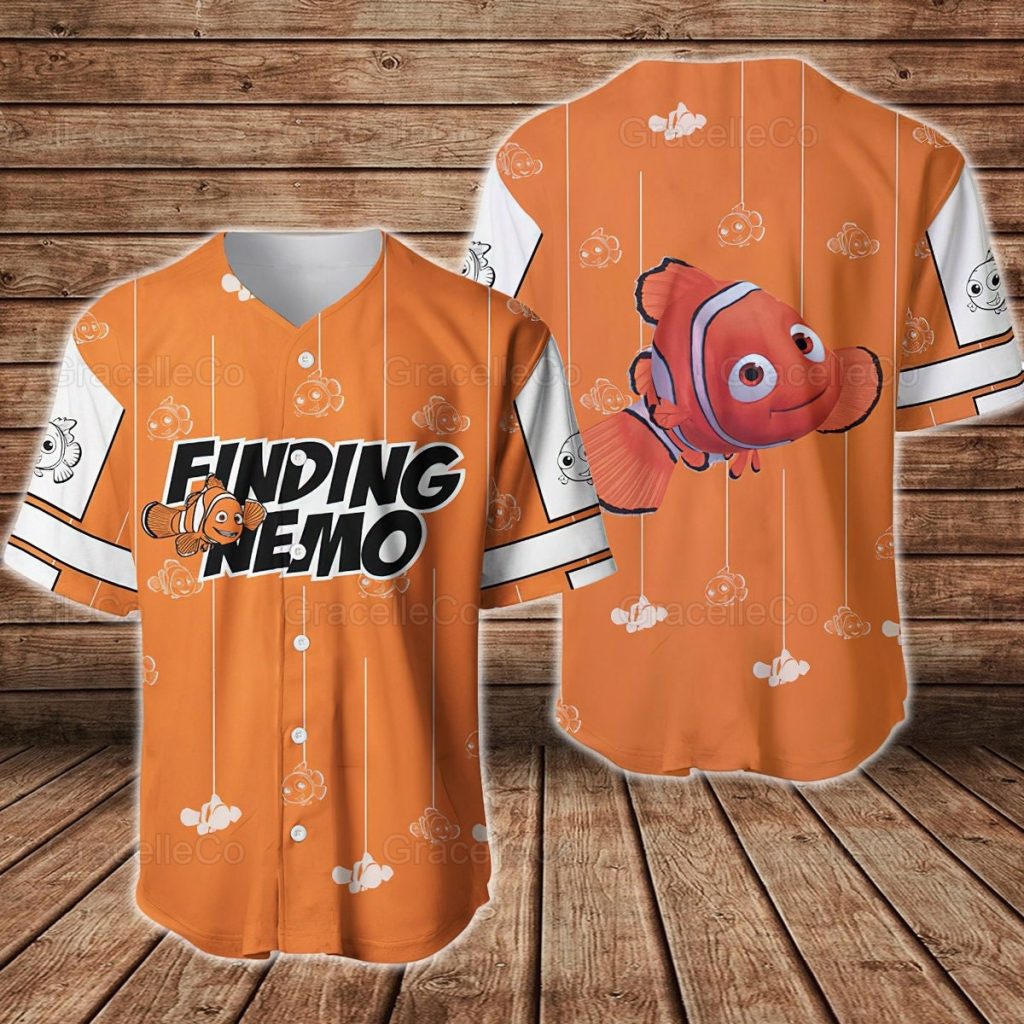 Finding Nemo Baseball Jersey Shirt Nemo Fish Shirts Disney Nemo Jersey Shirts Nemo Fish Movie Shirt Disney Baseball Jersey 1