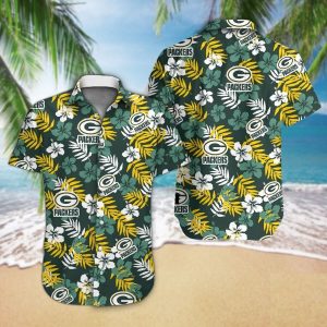 Football Floral Aloha Shirt Summer Vacation Packers Hawaiian Shirts