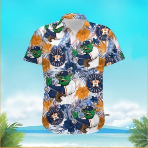 Funny Houston Astros Tropical Floral America Flag Shirt, Houston Astros Hawaiian Shirt
