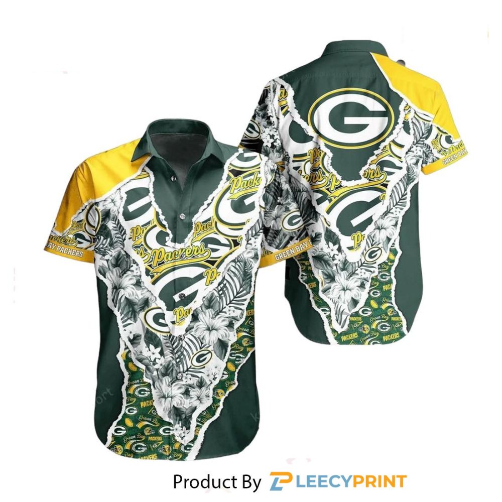 Green Bay Packers Hawaiian Shirt Graphic Floral Pattern This Summer Meaningful Gifts