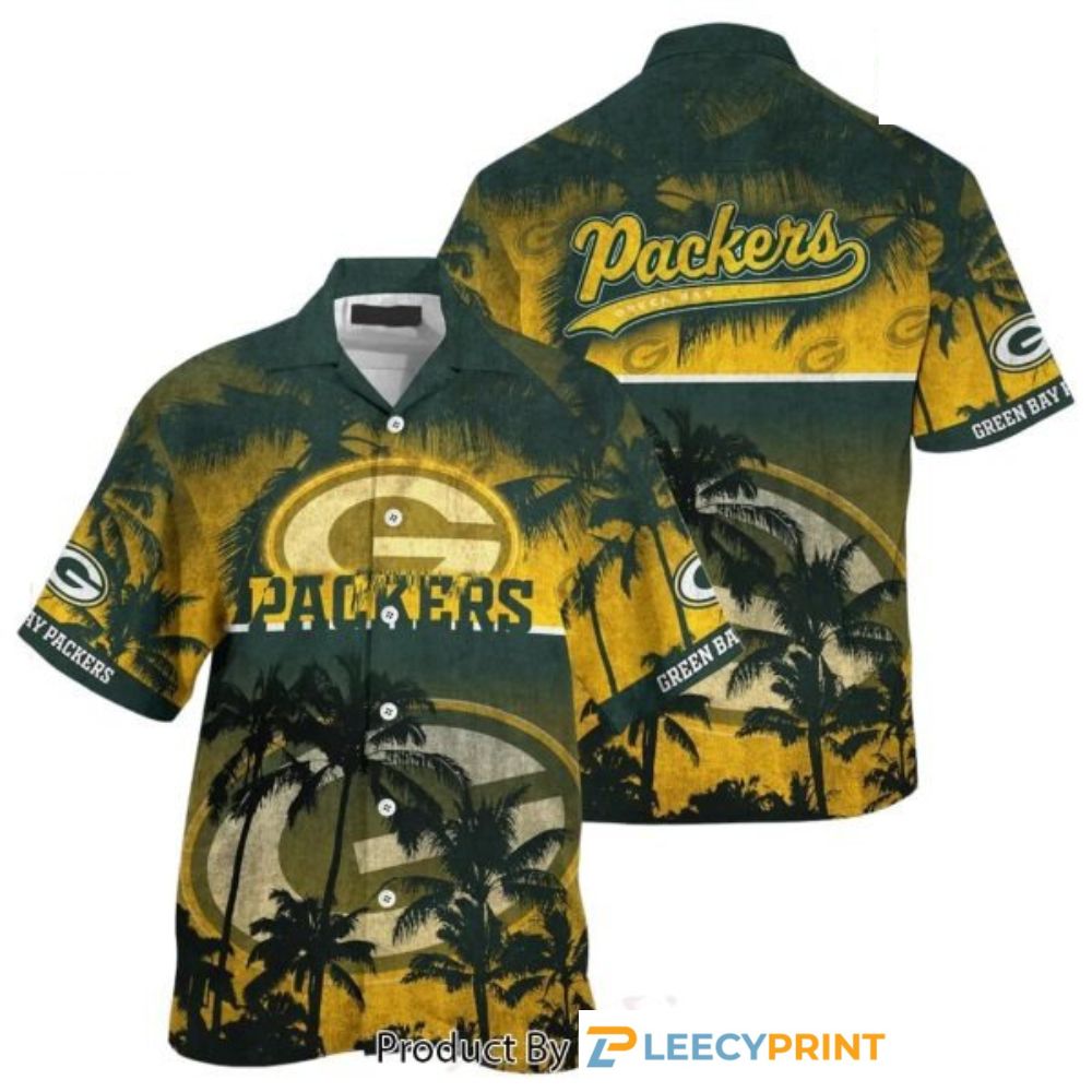 Green Bay Packers Hawaiian Shirt Style Tropical Pattern Hot Trending Summer For Awesome Fans