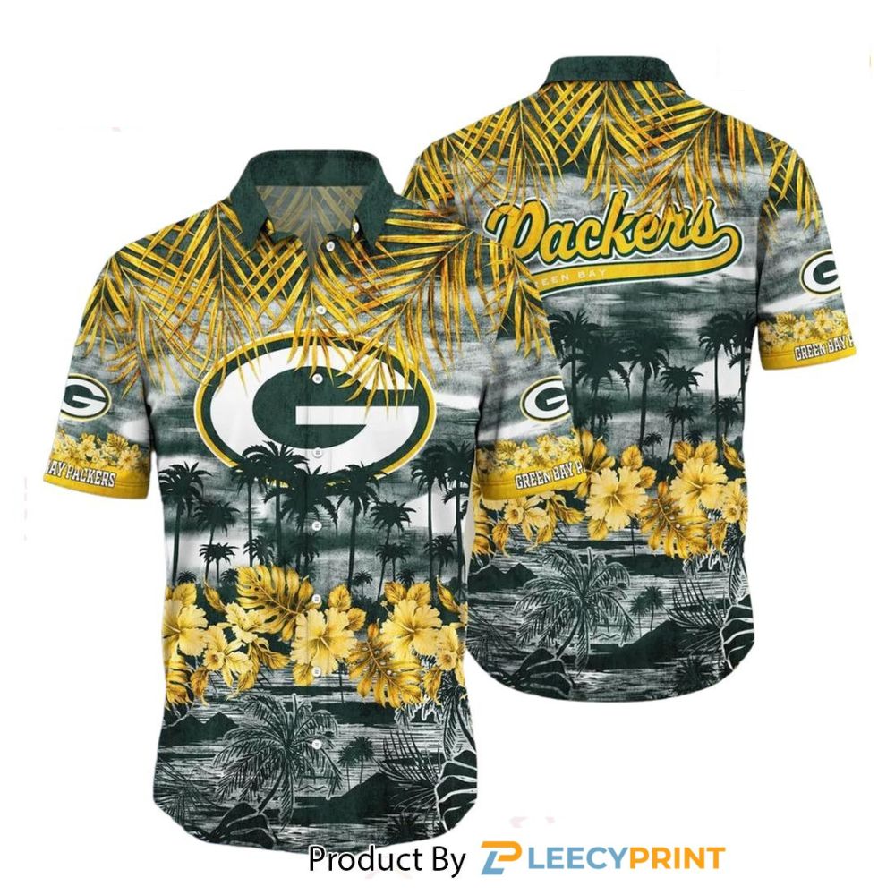 Green Bay Packers Hawaiian Shirt Style Tropical Pattern Summer For Awesome Fans