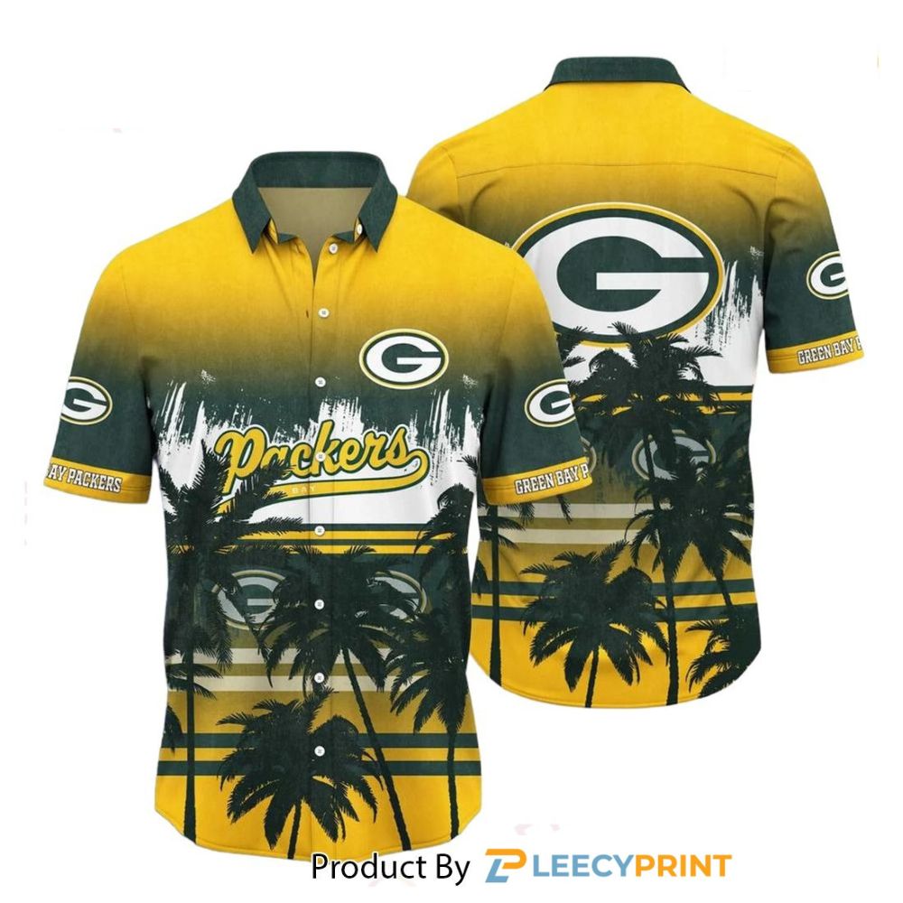 Green Bay Packers Hawaiian Shirt Tropical Pattern Graphic For Sports Enthusiast