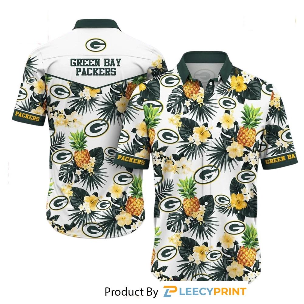 Green Bay Packers Hawaiian Shirt Tropical Pattern Graphic Hawaii Shirt For Fan Ever