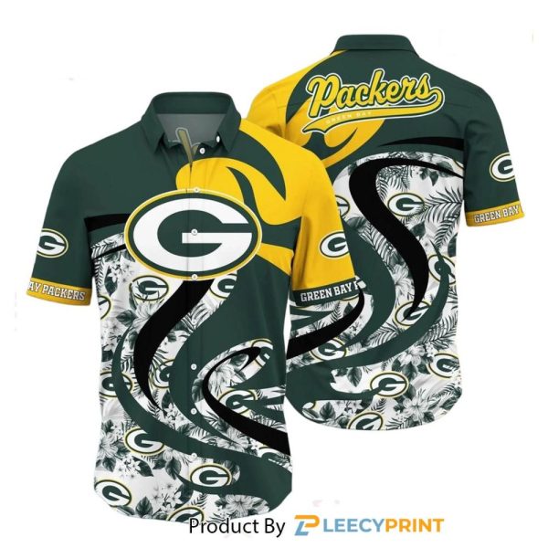 Green Bay Packers Hawaiian Shirt Tropical Pattern Graphic This Summer Gift For Fan NFL