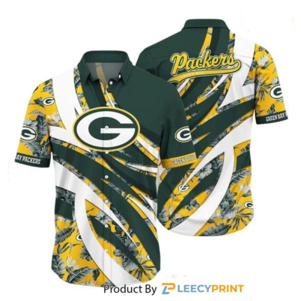 Green Bay Packers Hawaiian Shirt Tropical Pattern New Trend Summer For Sports Football Fans