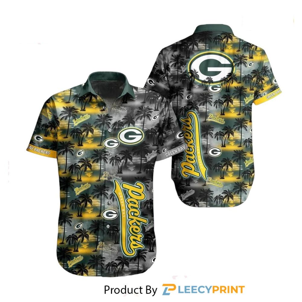 Green Bay Packers Hawaiian Shirt Tropical Pattern Summer For Football Fans