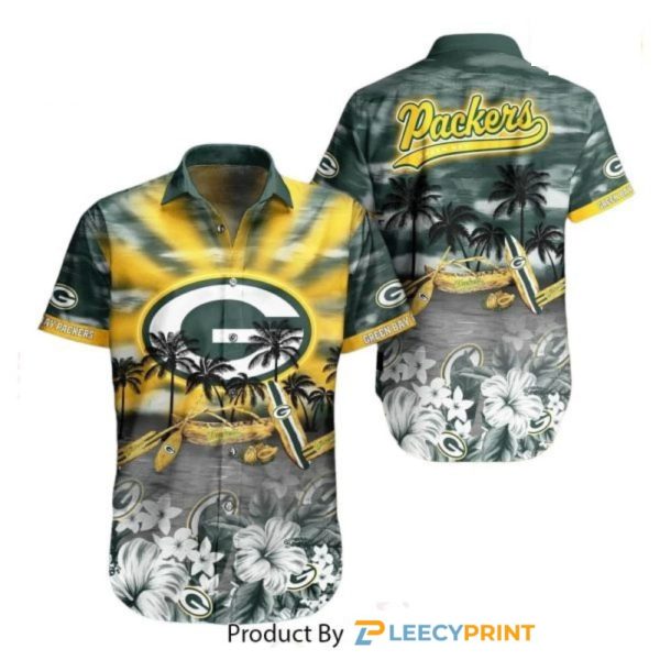 Green Bay Packers Hawaiian Shirt Tropical Pattern Summer For Nfl Football Fans