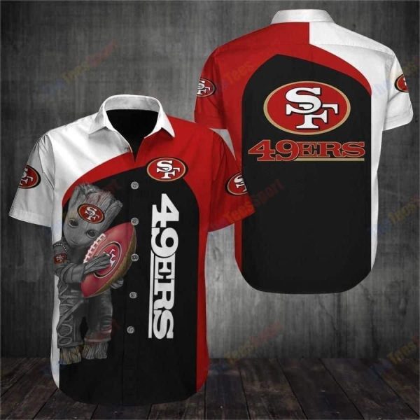 Groot Loves NFL San Francisco 49ers Hawaiian Shirt, NFL Hawaiian Shirt