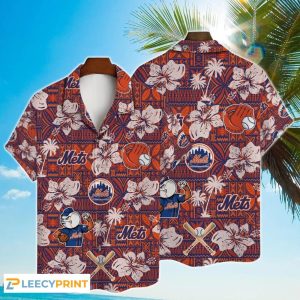 Hibiscus Pattern Vintage Mets Hawaiian Shirt For Men Women