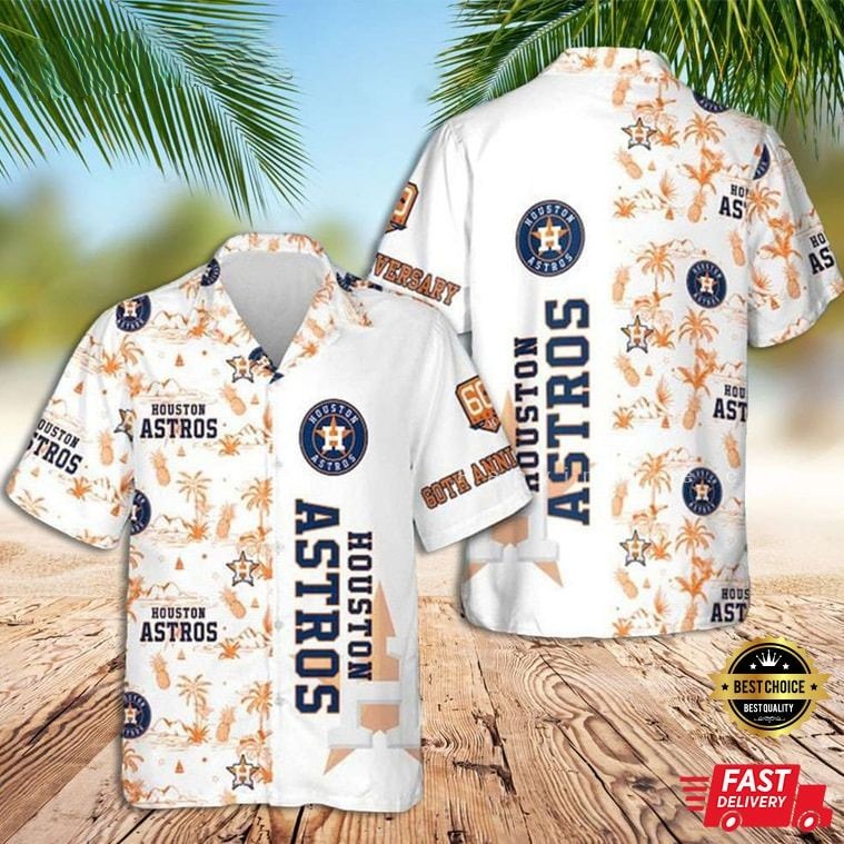 Houston Astros 60th Year Tropical Hawaiian Shirt, Houston Astros Hawaiian Shirt