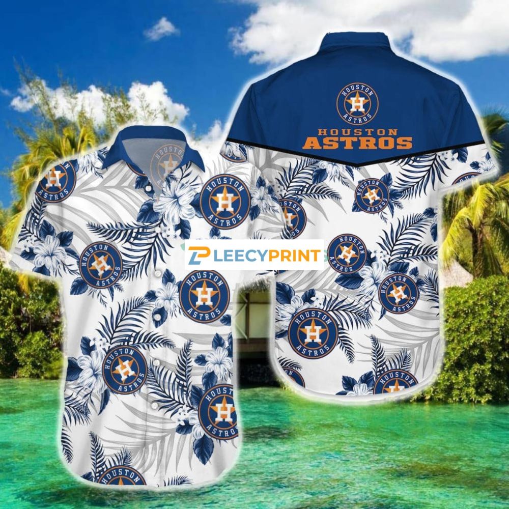 Houston Astros Baseball American Pattern Tree Gift Hawaiian Shirt, Houston Astros Hawaiian Shirt