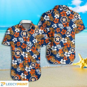 Houston Astros Habicus Tropical Print Hawaiian Shirt, Houston Astros Beach Hawaiian Shirt, Houston Astros Hawaiian Shirt