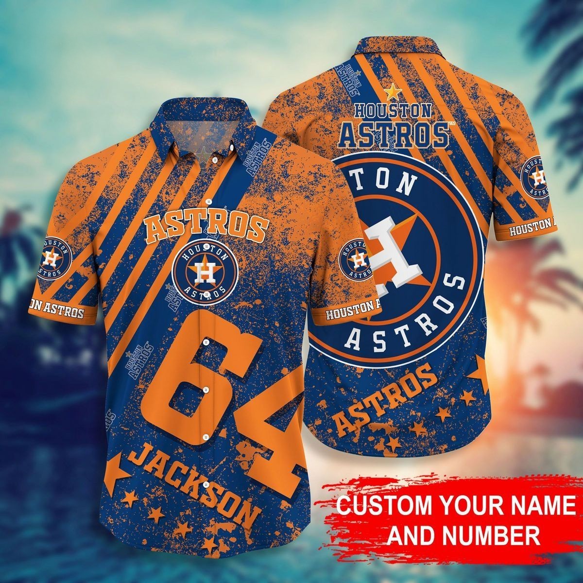 Houston Astros MLB Custom Name & Number Summer 3D Hawaiian Shirt