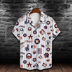 Houston Astros Major League Baseball 3D Print White Hawaiian Shirt, Houston Astros Shirt, Football Hawaiian Shirt, Cool Hawaiian Shirts