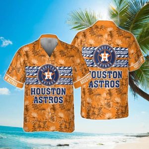 Houston Astros Major League Baseball Print Yellow Hawaiian Shirt, Houston Astros Hawaiian Shirt