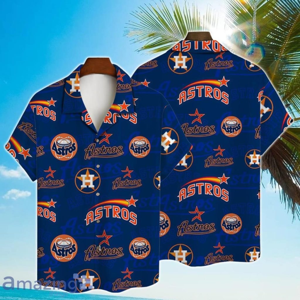 Houston Astros Major League Baseball Simple Pattern 3D Print Hawaiian Shirt For Fans Hawaiian Shirts Houston Houston Astros Hawaiian Shirt Astros Hawaiian Shirt 1
