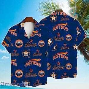 Houston Astros Major League Baseball Simple Pattern 3D Print Hawaiian Shirt For Fans, Houston Astros Hawaiian Shirt