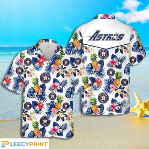 Houston Astros Pineapple Tropical Pattern Hawaiian Shirt, Houston Astros Hawaiian Shirt