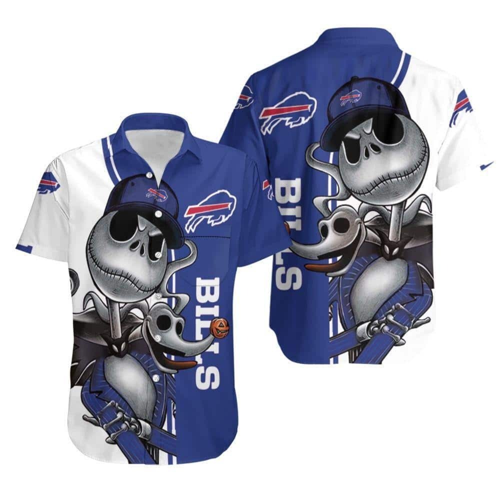 Jack Skellington And Zero NFL Buffalo Bills Hawaiian Shirt, NFL Hawaiian Shirt