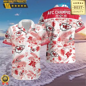 Kansas City Chiefs Hawaiian Shirt AFC Champions 2020, Kansas City Chiefs Apparel Hawaii Shirt, NFL Hawaiian Shirt