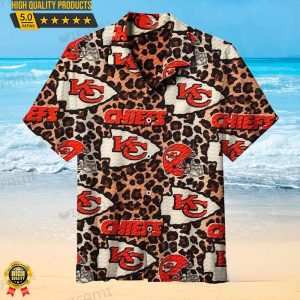 Kansas City Chiefs Hawaiian Shirt Leopard, Kansas City Chiefs Apparel Hawaii Shirt, NFL Hawaiian Shirt