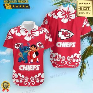 Kansas City Chiefs Hawaiian Shirt Lilo Stitch, Kansas City Chiefs Apparel Hawaii Shirt, NFL Hawaiian Shirt