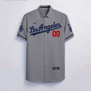 Los Angeles Dodgers Logo Hawaiian Shirt, Cheap Men Dodgers Baseball Apparel Custom Tee, MLB Hawaiian Shirt