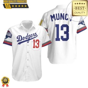 Los Angeles Dodgers Logo Hawaiian Shirt, Cheap Men Dodgers Baseball Apparel Uniform Muncy, MLB Hawaiian Shirt
