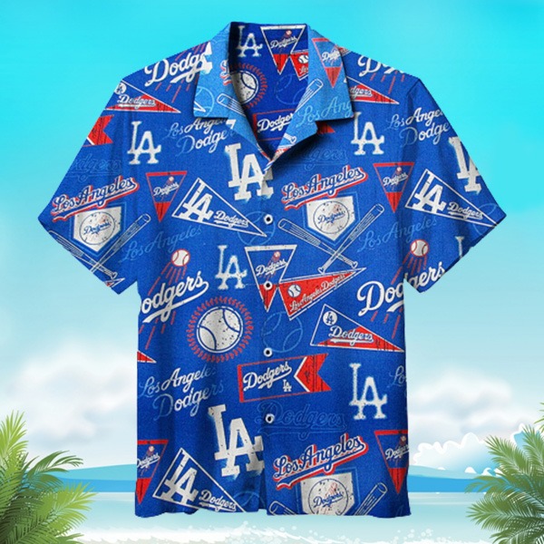 Los Angeles Dodgers MLB Baseball Floral Aloha Hawaiian Shirt, LA