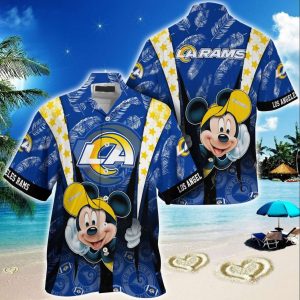 Los Angeles Rams Mickey Mouse Hawaiian Shirt, NFL Hawaiian Shirt