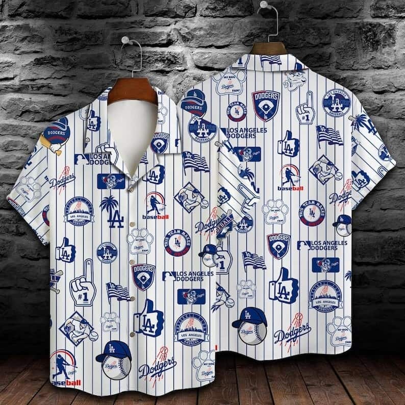 Los Angeles Dodgers Hawaiian Shirt MLB Stadium Pattern Vintage, LA