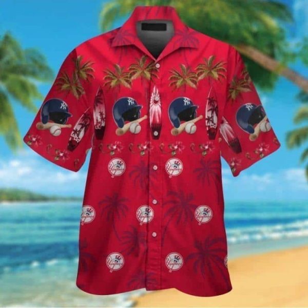 MLB New York Yankees Hawaiian Shirt Baseball Pattern Beach Gift For Friend