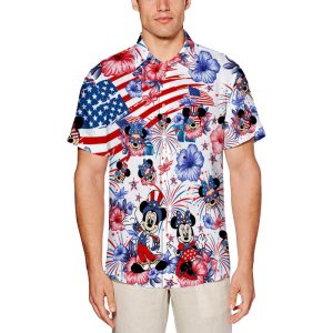 Mickey Minnie 4th Of July Hawaiian Shirt, Disney Independence Day Hawaii