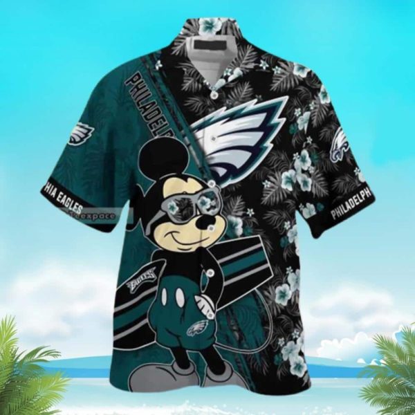 Mickey Mouse Disney NFL Philadelphia Eagles Hawaiian Shirt, NFL Hawaiian Shirt