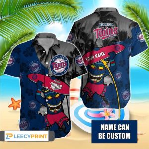 Minnesota Twins MLB Hawaiian Aloha Shirt Custom Name, Twins Hawaiian Shirt