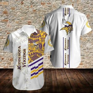 Minnesota Vikings Hawaiian Beach Shirts Short Sleeve Button Down Shirts Men