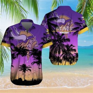 Minnesota Vikings Hawaiian Shirt Logo NFL Team Summer Beach