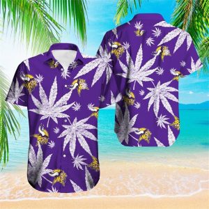 Minnesota Vikings Hawaiian Shirt Purple Summer Beach Short Sleeve