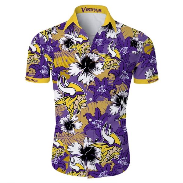 Minnesota Vikings Hawaiian Shirt Tropical Flower Summer