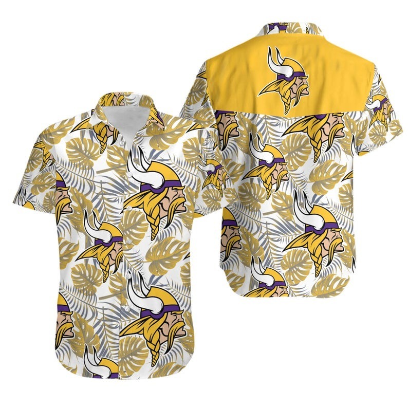 Minnesota Vikings Hawaiian Shirt Tropical Yellow Shirt