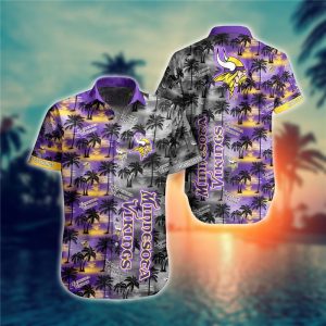 Minnesota Vikings Hawaiian Shirts Flower Gift For Summer, NFL Hawaiian Shirt