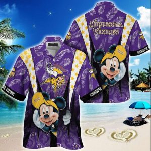 Minnesota Vikings Logo Mickey Mouse Disney Hawaiian Shirt, NFL Hawaiian Shirt