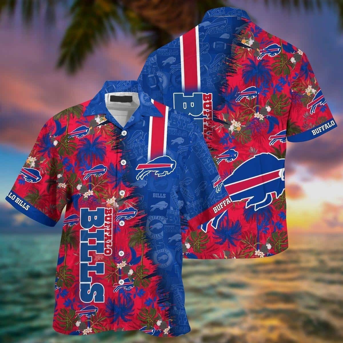 NFL Buffalo Bills Hawaiian Shirt Birthday Gift For Beach Lovers, NFL Hawaiian Shirt