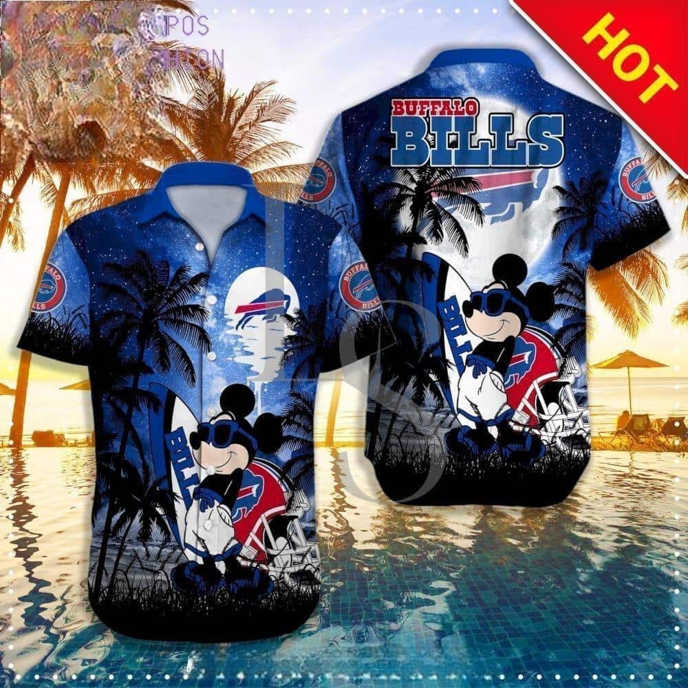NFL Buffalo Bills Hawaiian Shirt Disney Mickey Mouse Palm Tree, NFL Hawaiian Shirt