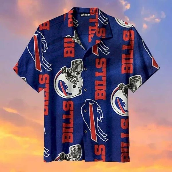 NFL Buffalo Bills Hawaiian Shirt Football Helmet Beach Lovers Gift, NFL Hawaiian Shirt
