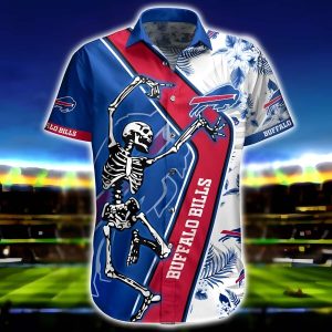 NFL Buffalo Bills Hawaiian Shirt Skeleton Practical Beach Gift NFL Hawaiian Shirt 1
